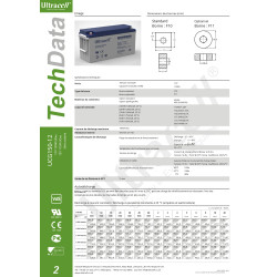 Batterie solaire GEL étanche ULTRACELL 12V / 150Ah (1.8kWh)