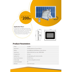Projecteur solaire 200W