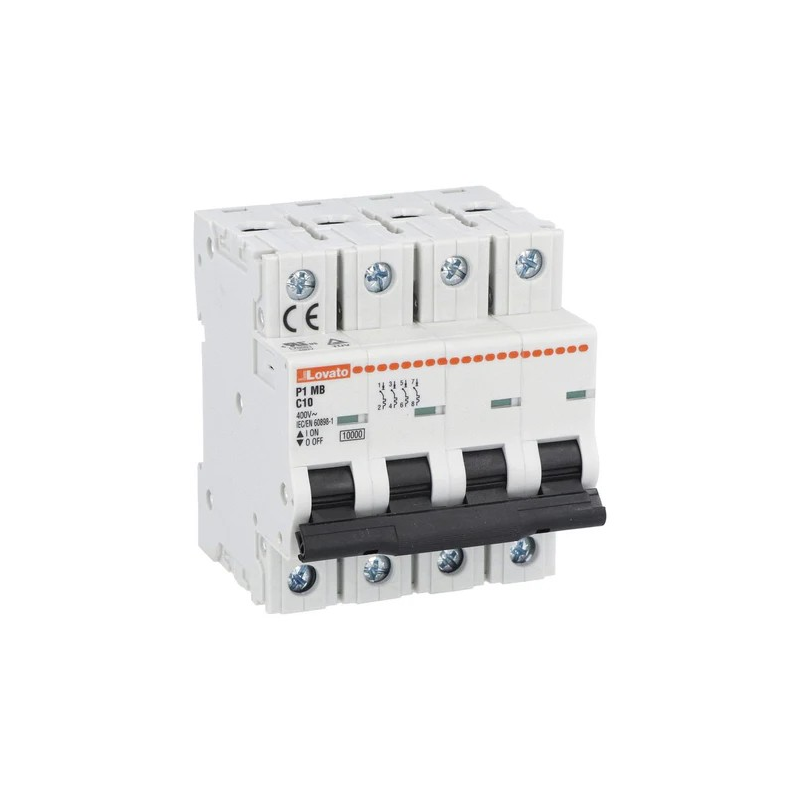 Disjoncteurs miniatures magnétothermique, 4Poles, Courbe C, 10kA, de 20A, LOVATO