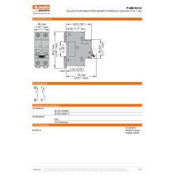 Disjoncteurs miniatures magnétothermique, 2Modules, 6kA, 1P+N, courbe C, de 32A, LOVATO