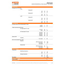 Contacteur, 4P (4NO), AC, bobine 230V 50Hz, LOVATO, de 26A en AC 50A