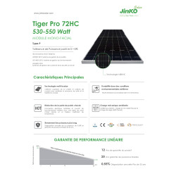 Panneaux solaire 550Wc JINKO Tiger Pro