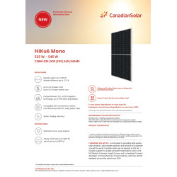 Panneaux solaire 540Wc à 550Wc Canadian Solar Mono PERC
